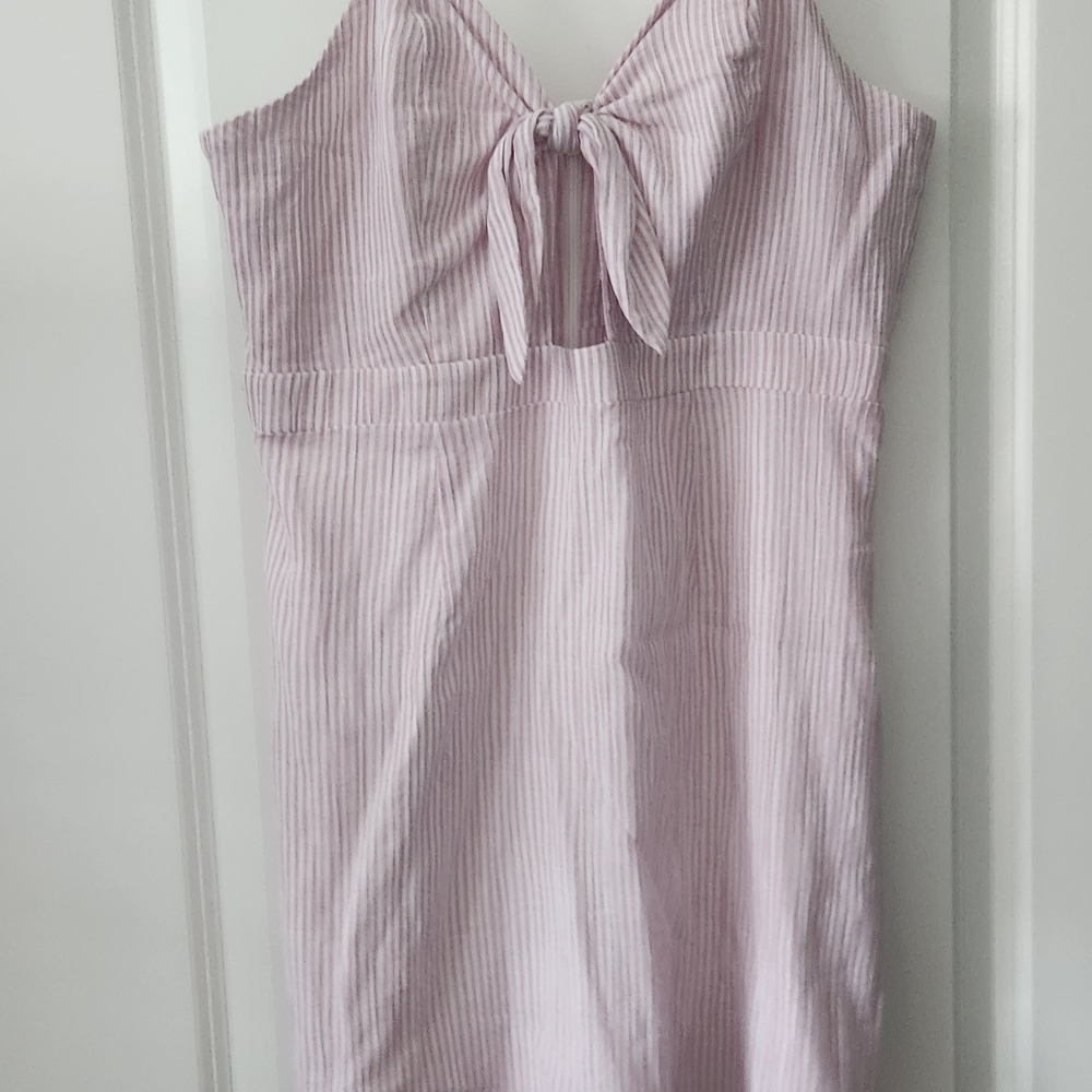Seersucker Pink Striped Dress